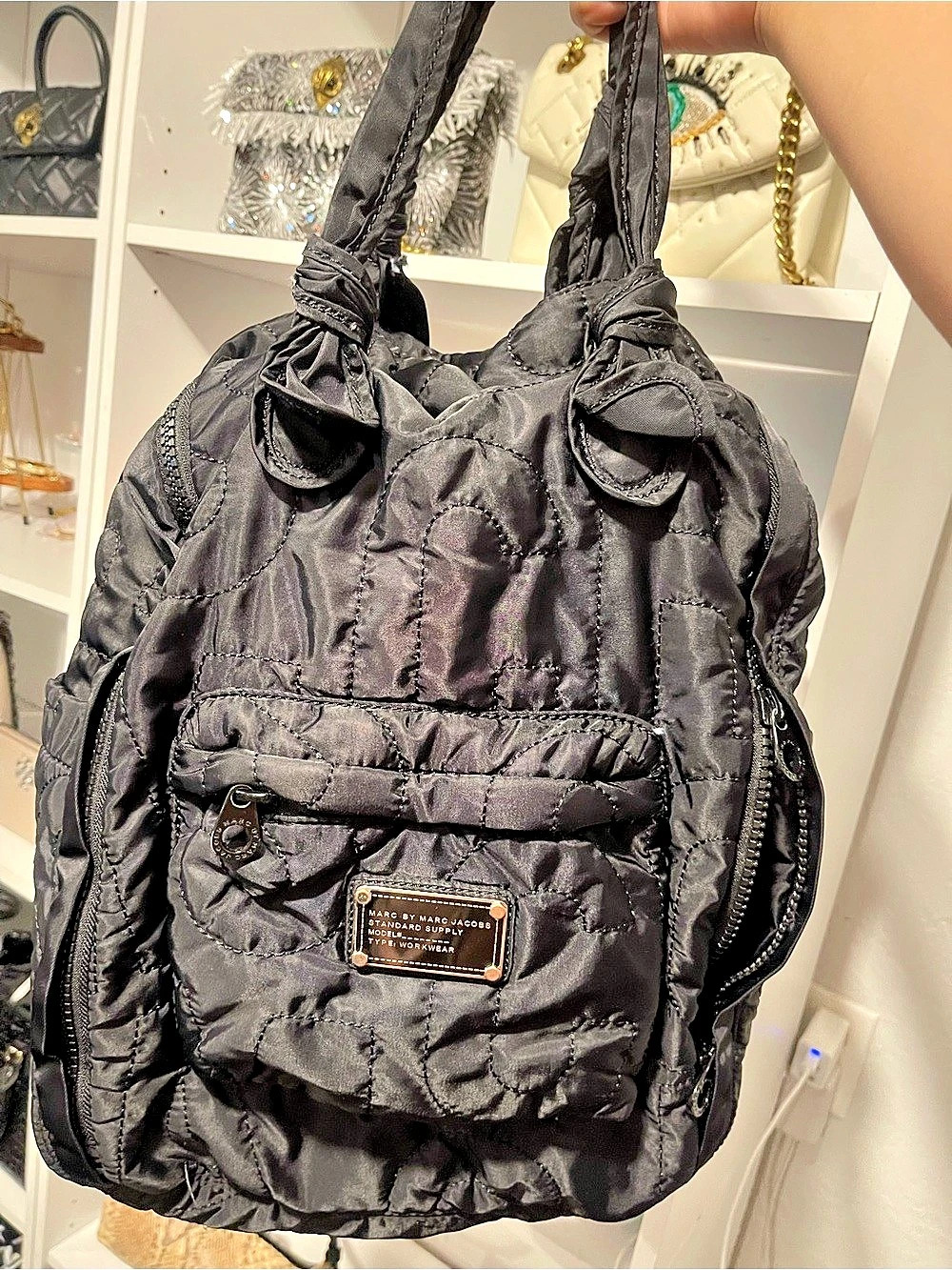 Marc Jacobs Quilted Backpack in Black